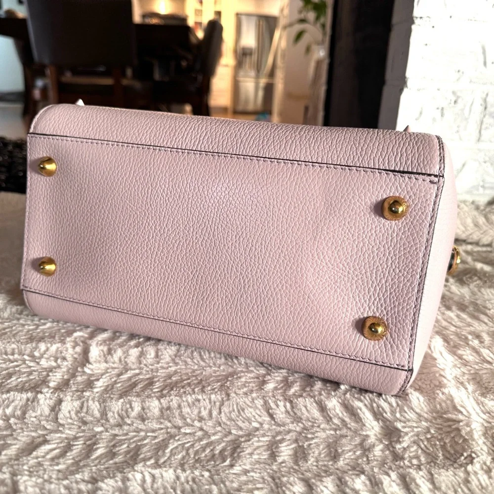 Valentino Lavender Leather Studded Satchel